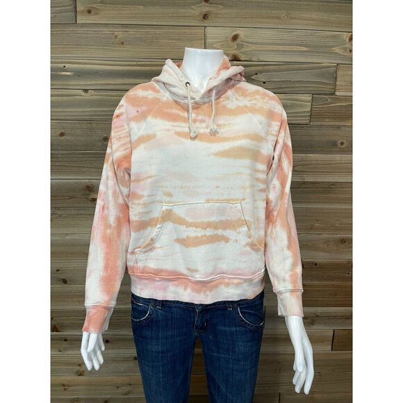 Mother The Square Tie Dye Hoodie Small Pink Orange Peach Sweatshirt Long Sleeve - Picture 1 of 6
